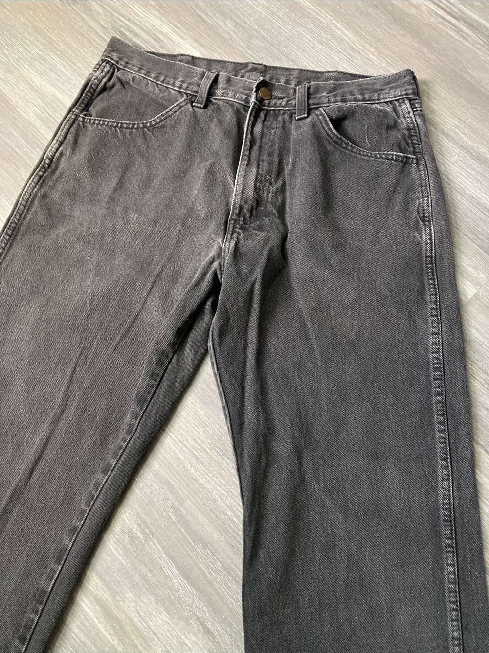 Y2K Black Dark Wash Faded 100% Cotton Denim Jeans Skater Grunge